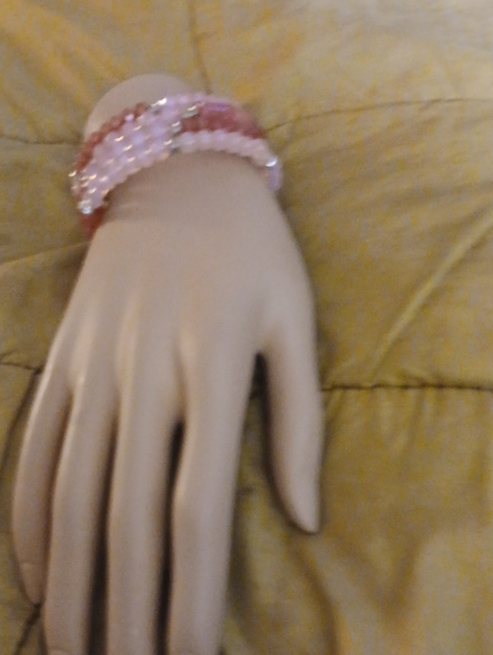 Pink Beaded Stretch Bracelet - Women Jewelry